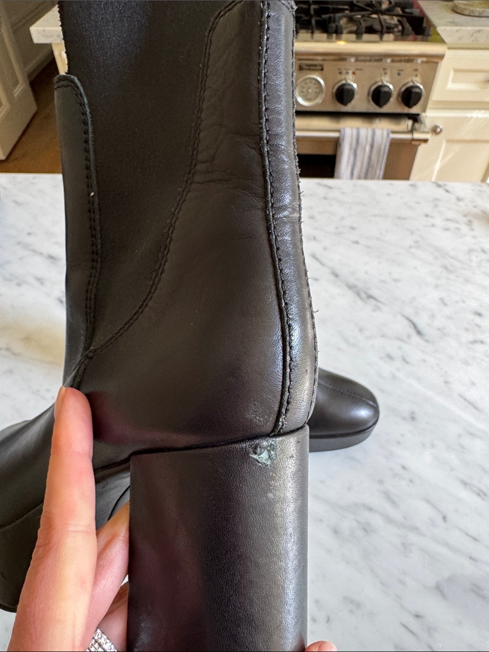 Acne Studios Black Leather Platform Chelsea Boots - Women 38 E 8 US - Picture 4 of 5